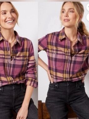 Faherty Small S Legend sweater shirt lolita plaid 